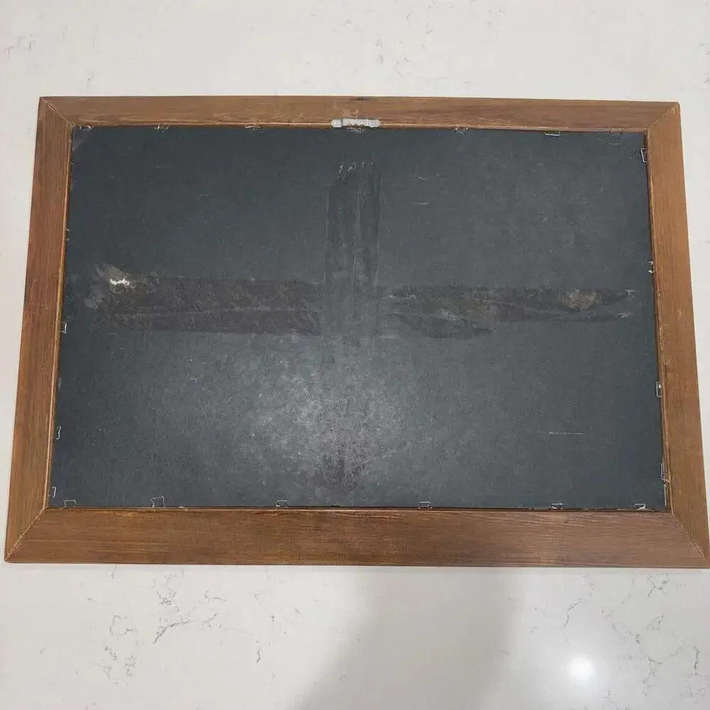 Vintage Wooden Double Oval Photo Frame with Gold Tone Detail 24”x17”